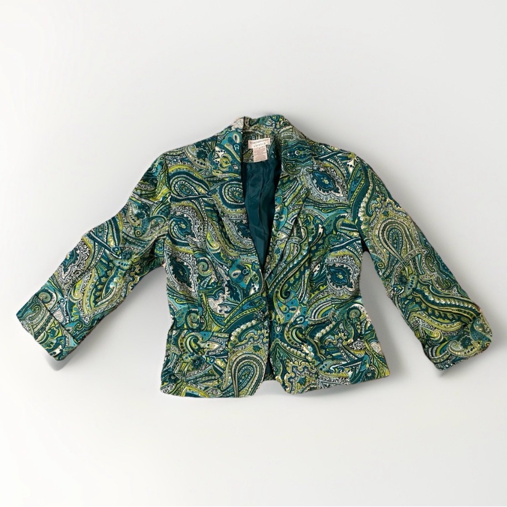 Worthington Paisley Blazer - Green and Blue